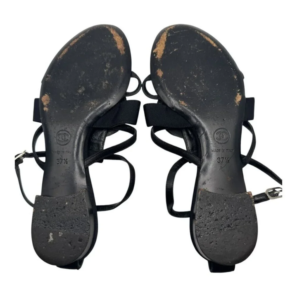 Chanel SS2006 Karl Lagerfeld Sandals T-Strap Byzantine Cross EU 37.5